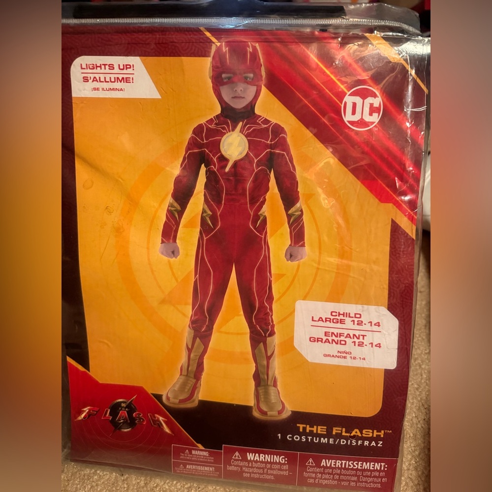 DC Flash Superhero Costume Red Lightning Design